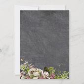 Rustieke bloemen goud grijs krijtbord vallen bruil kaart (Achterkant)