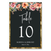 Rustieke Bloemen Goud Lijst Sage Groene Trouwtafel Kaart (Voorkant)