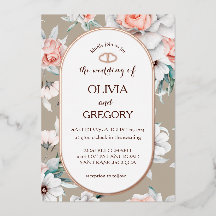 Rustieke Bloemen Goud Ovaal Lijst bruiloft