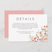 Rustieke Bloemen Grijs Moderne Typografie Bruiloft Informatiekaartje (Voorkant / Achterkant)