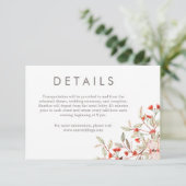Rustieke Bloemen Grijs Moderne Typografie Bruiloft Informatiekaartje (Staand voorkant)