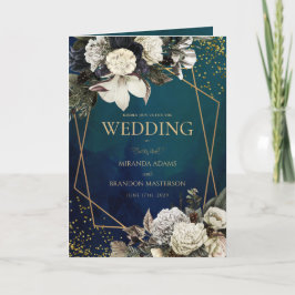 Rustieke Bloemen Groen Land Bruiloft Uitnodiging