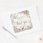 Rustieke bloemen handgemaakt met liefde dank u vierkante sticker (Envelop)