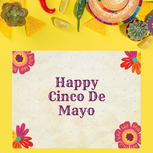 Rustieke Bloemen Happy Cinco de Mayo Briefkaart