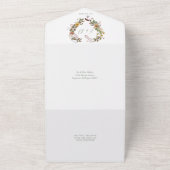 Rustieke Bloemen Hart Details Sage Green Wedding All In One Uitnodiging (Buitenkant)