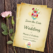 Rustieke Bloemen Hart Mexicaanse bruiloft Bewaar d Kaart