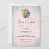 Rustieke Bloemen Hart Mexicaanse Bruiloft Kaart (Voorkant)