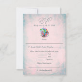 Rustieke bloemen hart Mexicaanse bruiloft RSVP Kaartje (Voorkant)