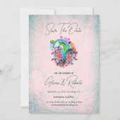 Rustieke Bloemen Hart Mexicaanse Bruiloft Save the Kaart (Voorkant)