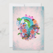 Rustieke Bloemen Hart Mexicaanse Bruiloft Save the Kaart (Achterkant)