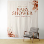 Rustieke Bloemen Herfst Baby shower Foto Achtergro Wandkleed (In situ)