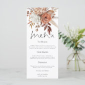 Rustieke bloemen herfst bruiloft bedankt menu (Staand voorkant)