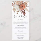Rustieke bloemen herfst bruiloft bedankt menu (Voorkant)
