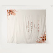 Rustieke Bloemen Herfst Bruiloft Foto Booth Achter Wandkleed (Voorkant (horizontaal))