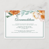 Rustieke Bloemen Herfst Bruiloft Groene Accommodat Informatiekaartje (Voorkant)