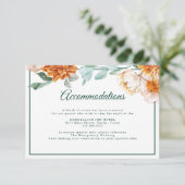 Rustieke Bloemen Herfst Bruiloft Groene Accommodat Informatiekaartje (Staand voorkant)