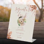 Rustieke Bloemen Herfst Bruiloft Pet Signature Dri Reclamebord Met Voetstuk