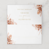 Rustieke Bloemen Herfst Herfst Gouden Bruiloft Plaatskaartje (Buitenkant ongevouwen)