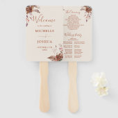 Rustieke Bloemen Herfst Herfst Huwelijk Programma Handwaaier (Voorkant en achterkant)