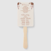 Rustieke Bloemen Herfst Herfst Huwelijk Programma Handwaaier (Achterkant)