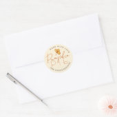 Rustieke Bloemen Herfst Pompoen Pie Ronde Sticker (Envelop)