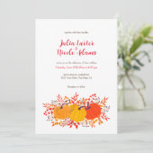 Rustieke Bloemen Herfst Pompoen Woodland Wedding Kaart (Staand voorkant)