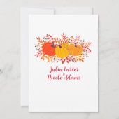 Rustieke Bloemen Herfst Pompoen Woodland Wedding Kaart (Achterkant)