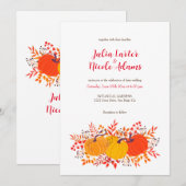 Rustieke Bloemen Herfst Pompoen Woodland Wedding Kaart (Voorkant / Achterkant)