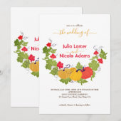 Rustieke Bloemen Herfst Pompoen Woodland Wedding Kaart (Voorkant / Achterkant)