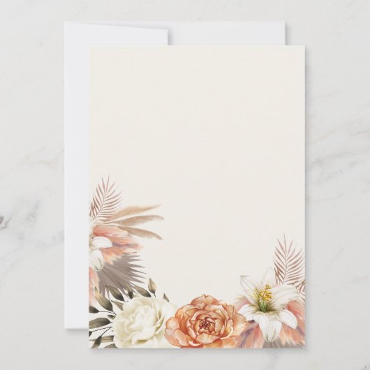 Rustieke Bloemen Herfst Trouwreceptie Uitnodigen Kaart (Achterkant)