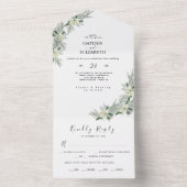 Rustieke Bloemen Herfst Winter Bruiloft All In One Uitnodiging (Binnen)