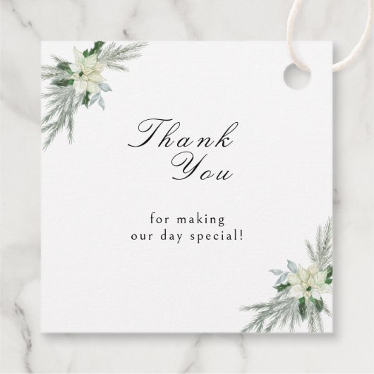 Rustieke Bloemen Herfst Winter Bruiloft Bedankjes Labels (Achterkant)