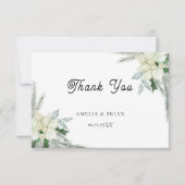 Rustieke Bloemen Herfst Winter Bruiloft Bedankkaart (Voorkant)