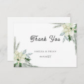 Rustieke Bloemen Herfst Winter Bruiloft Bedankkaart (Voorkant / Achterkant)