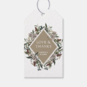 Rustieke Bloemen Herfst Winter Bruiloft Cadeaulabel (Voorkant)