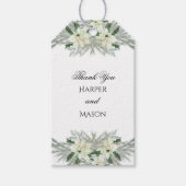 Rustieke Bloemen Herfst Winter Bruiloft Cadeaulabel (Voorkant)