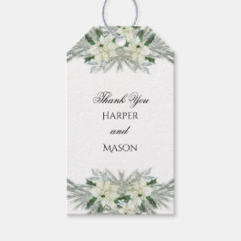 Rustieke Bloemen Herfst Winter Bruiloft Cadeaulabel