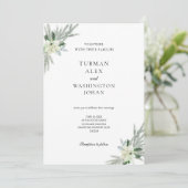 Rustieke Bloemen Herfst Winter Bruiloft Kaart (Staand voorkant)