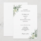 Rustieke Bloemen Herfst Winter Bruiloft Kaart (Voorkant / Achterkant)