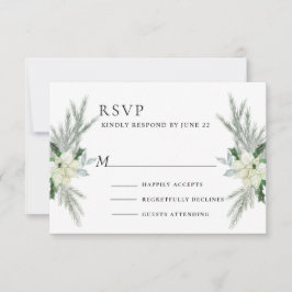 Rustieke Bloemen Herfst Winter Bruiloft RSVP Kaartje