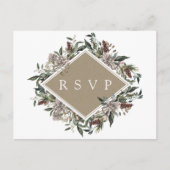 Rustieke Bloemen Herfst Winter Bruiloft RSVP Uitnodiging Briefkaart (Voorkant)
