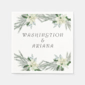 Rustieke Bloemen Herfst Winter Bruiloft Servet (Voorkant)