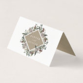 Rustieke Bloemen Herfst Winter Tafel Plaats Kaart (Achterkant)