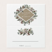 Rustieke Bloemen Herfst Winter Tafel Plaats Kaart (Buitenkant ongevouwen)