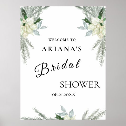 Rustieke Bloemen Herfst Winter Trouwteken Poster (Voorkant)