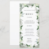 Rustieke Bloemen Herfst Winter Wedding Menu Kaart (Voorkant / Achterkant)