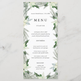 Rustieke Bloemen Herfst Winter Wedding Menu Kaart
