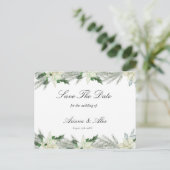 Rustieke Bloemen Herfst Winter Wedding Save The Da Briefkaart (Staand voorkant)