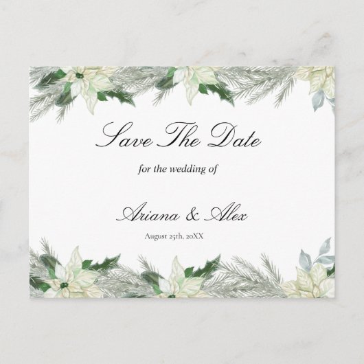 Rustieke Bloemen Herfst Winter Wedding Save The Da Briefkaart (Voorkant)