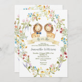 Rustieke bloemen Hij of Zij Leeuw Geslacht Onthull Kaart (Voorkant / Achterkant)